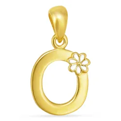 bokstav o hängen i förgyllt silver