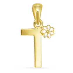 bokstav t hängen i förgyllt silver