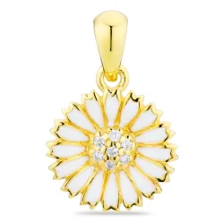 prästkrage zirkon hängen i förgyllt silver - Marie