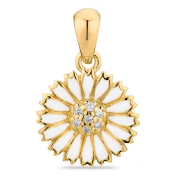 prästkrage zirkon hängen i förgyllt silver - Marie