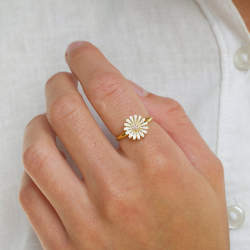 11 mm prästkrage ring i förgyllt silver - Matilda
