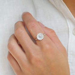 11 mm prästkrage zirkon ring i silver - Matilda