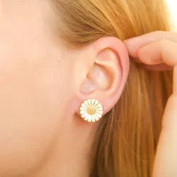 15 mm prästkrage örhängestift i förgyllt silver - Marie