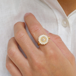 14 mm prästkrage ring i förgyllt silver - Matilda