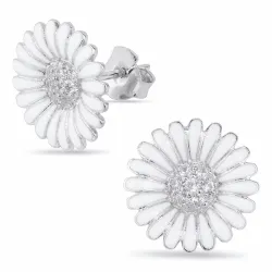 14,5 mm prästkrage örhängestift i rhodinerat silver - Matilda