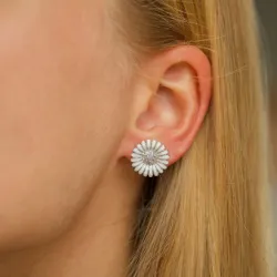 14,5 mm prästkrage örhängestift i rhodinerat silver - Matilda