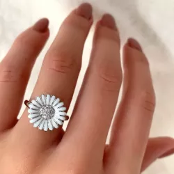 15 mm prästkrage ring i rhodinerat silver