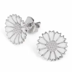 12 mm prästkrage örhängestift i rhodinerat silver - Marie