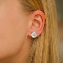 12 mm prästkrage örhängestift i rhodinerat silver - Marie