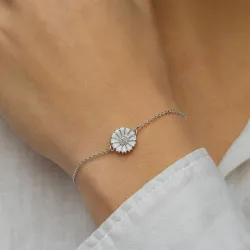 12 mm prästkrage ankerarmband i rhodinerat silver - Marie