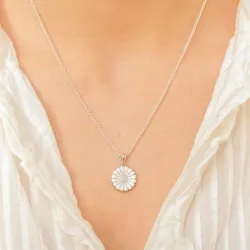 15 mm prästkrage hängen i rhodinerat silver - Marie