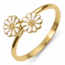 prästkrage vit ring i förgyllt silver - Maggie