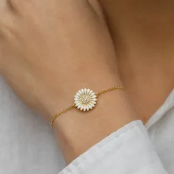 14 mm prästkrage zirkon armband i förgyllt silver - Matilda