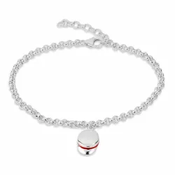röd armband i silver med studentmössa i silver