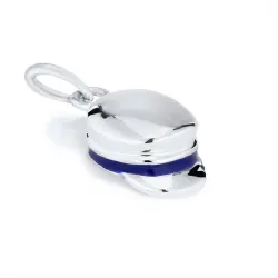 blå studentmössa charm i silver 