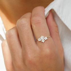 prästkrage ring i silver - Majse