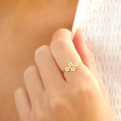 prästkrage ring i förgyllt silver - Majse