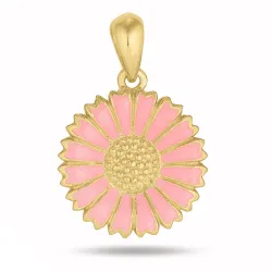 15 mm prästkrage rosa hängen i förgyllt silver - Marie