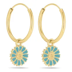 18 mm prästkrage blå creol i förgyllt silver - Marie