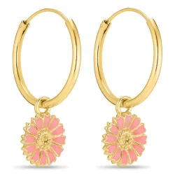 18 mm prästkrage rosa creol i förgyllt silver - Marie