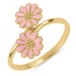 prästkrage rosa ring i förgyllt silver - Maggie