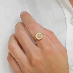 12 mm prästkrage lila ring i förgyllt silver - Marie