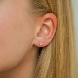 5 mm prästkrage lavendelfärgat örhängestift i förgyllt silver - Majse