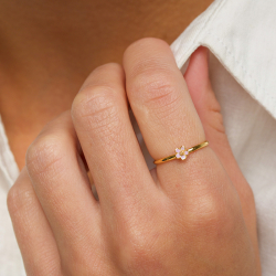 5 mm prästkrage lila ring i förgyllt silver - Majse