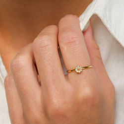 5 mm prästkrage blå ring i förgyllt silver - Maggie