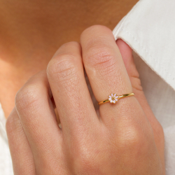 5 mm prästkrage lila ring i förgyllt silver - Maggie