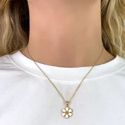 prästkrage hängen med halskedja i förgyllt silver - Magda