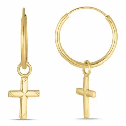 18 mm kors creol i förgyllt silver - Amoré