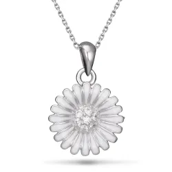 14 mm prästkrage zirkon halsband i silver - Matilda