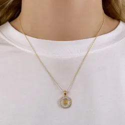 15 mm prästkrage halsband i förgyllt silver