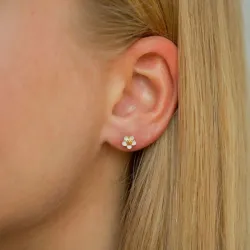 6 mm prästkrage örhängestift i förgyllt silver - Majse