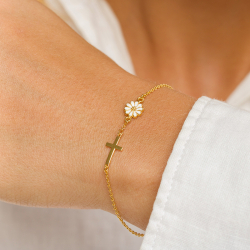 prästkrage armband i förgyllt silver - Marie