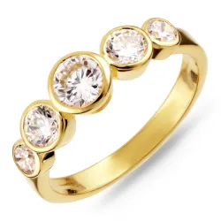 zirkon ring i förgyllt silver