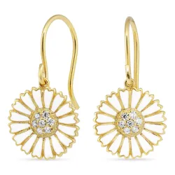 14 mm prästkrage zirkon örhängen i förgyllt silver - Marie