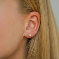 4,5 mm prästkrage zirkon örhängestift i förgyllt silver - Majse