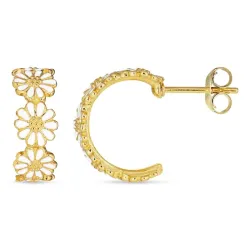 16 mm prästkrage halvcreol i förgyllt silver - Maggie