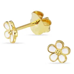 5,5-6 mm prästkrage örhängestift i förgyllt silver - Majse