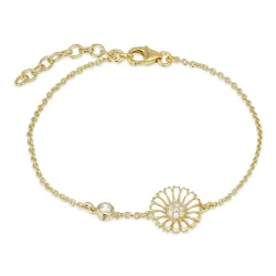 prästkrage zirkon armband i förgyllt silver - Marie
