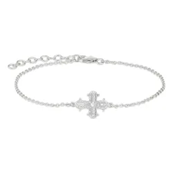 12 x 10,5 mm dagmarkors ankerarmband i silver