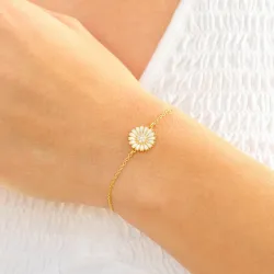 prästkrage zirkon armband i förgyllt silver - Marie