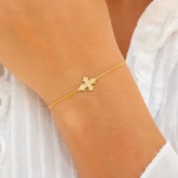 10 x 8,5 mm dagmarkors armband i förgyllt silver - Amoré