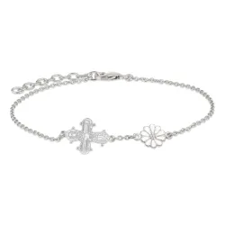 12 x 10,5 mm dagmarkors armband i silver