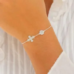 12 x 10,5 mm dagmarkors armband i silver