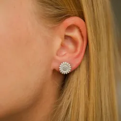 11 mm prästkrage vita örhängestift i silver - Matilda