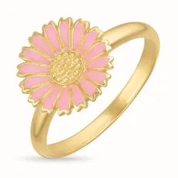 11 mm prästkrage rosa ring i förgyllt silver - Marie