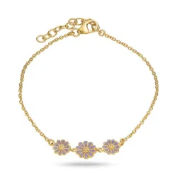 prästkrage lila armband i förgyllt silver - Maggie